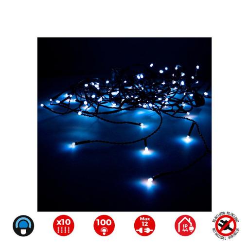 Cortina easy-connect 2x1m 10 tiras 100 leds azul 30v (interior-exterior) edm total 1,8w [0]