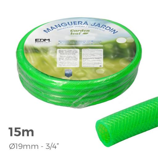 Manguera de jardin anti-torsion ø interior 19mm ø exterior 25mm (3/4") - rollo 15m edm [1]