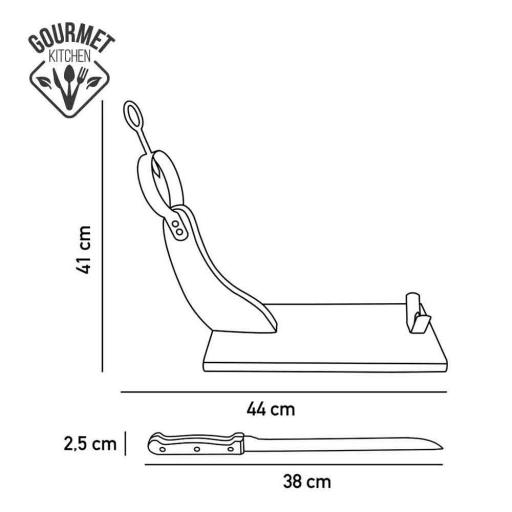 Jamonero premium madera de pino con cuchillo incluido edm [1]