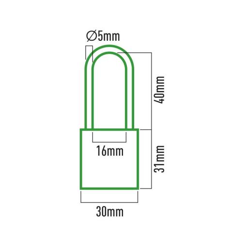 Candado laton arco largo 30x60mm blister edm [2]