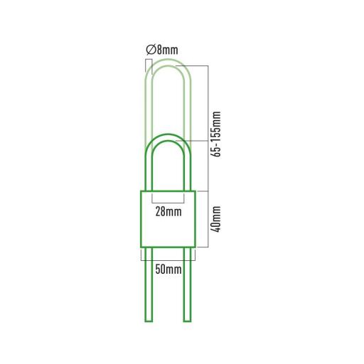 Candado de laton arco regulable 50mm apertura 50-135mm blister edm [2]