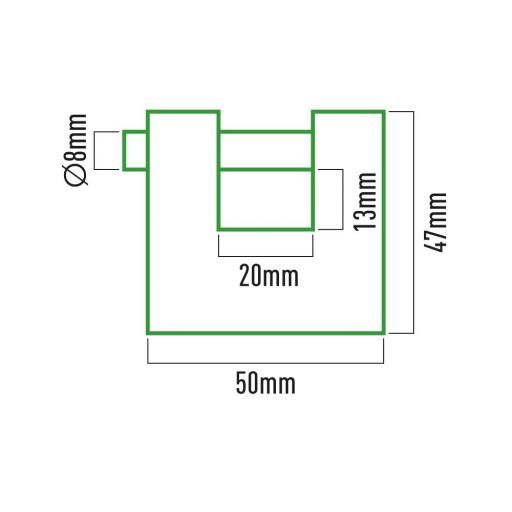 Candado de laton reforzado de seguridad 50,5x48,5x20mm blister edm [2]