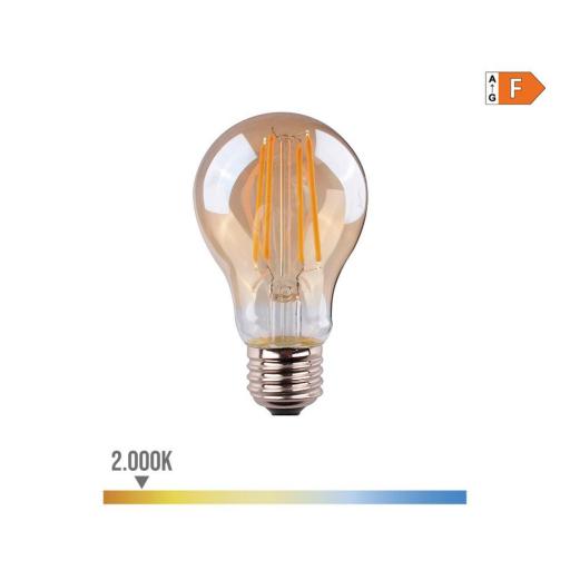 Bombilla standard con filamento de led cristal vintage e27 6w 560lm 2000k luz calida ø6x10,6cm edm [0]