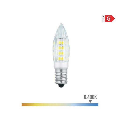 Bombilla mini vela led e14 3w 250lm 6400k luz fria ø1,6x5,4cm edm