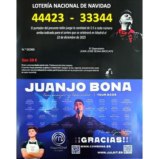 LOTERIA DE NAVIDAD "GRACIAS" JUANJO
