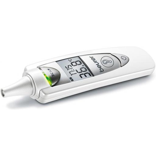 Beurer FT-55 - Termómetro, 3 mediciones en 1 (corporal, ambiente, superficie), 9 memorias, alarma de fiebre, color blanco [0]