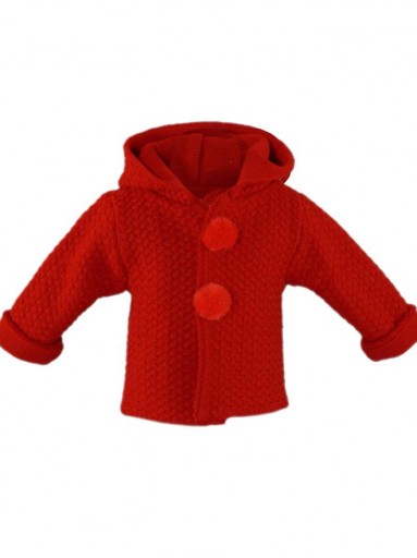 Miranda trenka bebe unisex  rojo capucha  pompones delantero 34/0036/CH