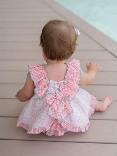 Miranda vestido Bebe Braguita Estampado Flores Volante Cuadro Vichy "Tulipan" 0048/VB [1]