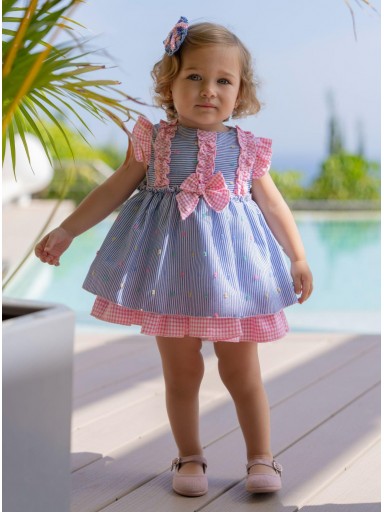 Miranda vestido Bebe Rayas y Cuadros detalles Multicolor "Cala" 0146/V [0]