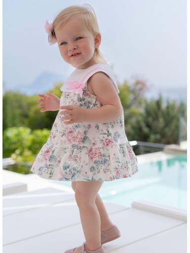 Miranda Vestido Bebe Estampado Flores Cuello Cuadrado Lazada "Camelia" 0152/V [1]