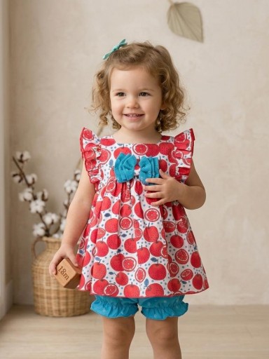 Daniesty Jesusito Bebé Estampado Cítricos Lazada Azul Braguita Plumeti Volantes Familia CITRIC 