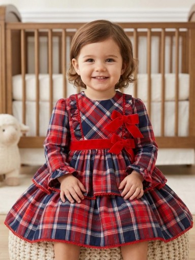 Miranda Vestido Bebe Cuadro escoces 2 Lazadas "Harper" 0158/V