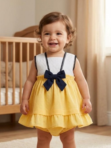 Miranda vestido bebe ceremonia plumeti amarillo lazada marino "Tucana" 0141/VB