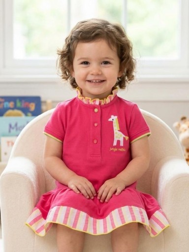  Miranda vestido bebe fucsia Cuello Mao Jungle 1211/V