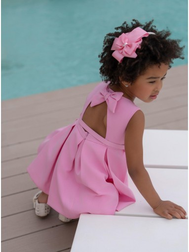 Miranda Vestido Infantil Ceremonia Rosa Falda Tablas "Azalea" 0232/V [3]