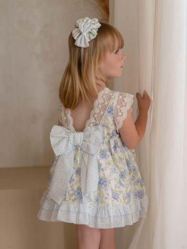 Miranda Vestido Infantil Flores Volante Topos "Crisantemo" 0236/V [2]