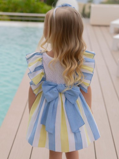 Miranda Vestido Infantil Rayas Volante Hombros "Petunia" 0238/V [1]