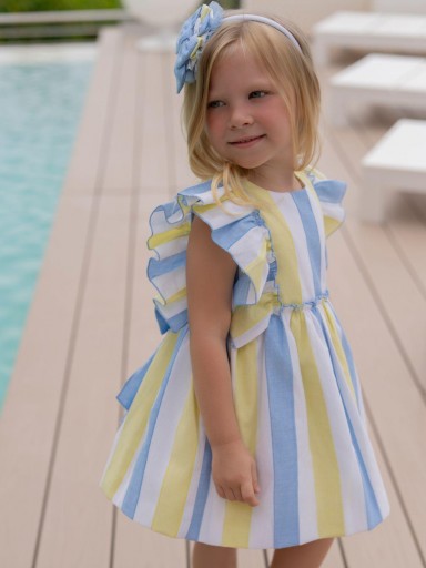 Miranda Vestido Infantil Rayas Volante Hombros "Petunia" 0238/V