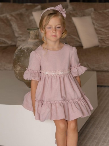 Miranda Vestido Infantil Ceremonia Rosa Pasacintas "Orquidea" 0240/V [0]
