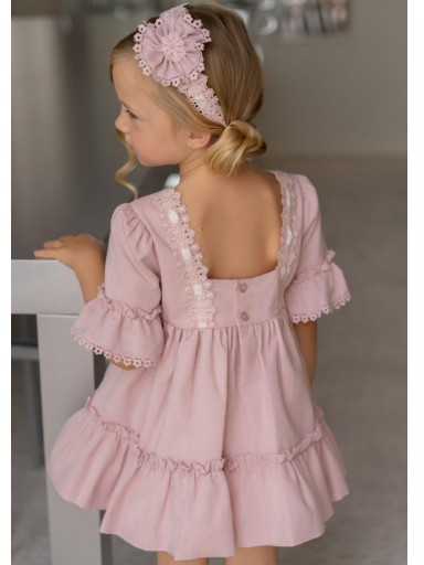 Miranda Vestido Infantil Ceremonia Rosa Pasacintas "Orquidea" 0240/V [3]