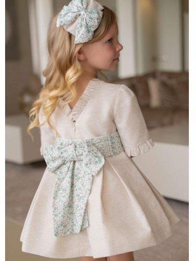 Miranda Vestido Infantil Ceremonia Fajín Estampado "Narciso" 0241/V [3]