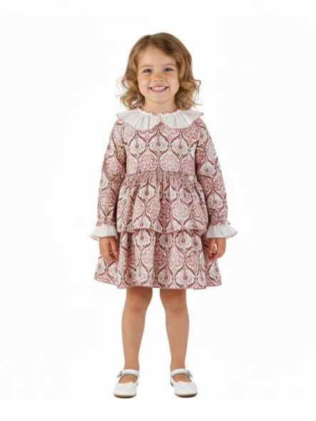 Miranda Vestido Niña Estampado Geométrico Rosa "Aretha" 36/0256/V