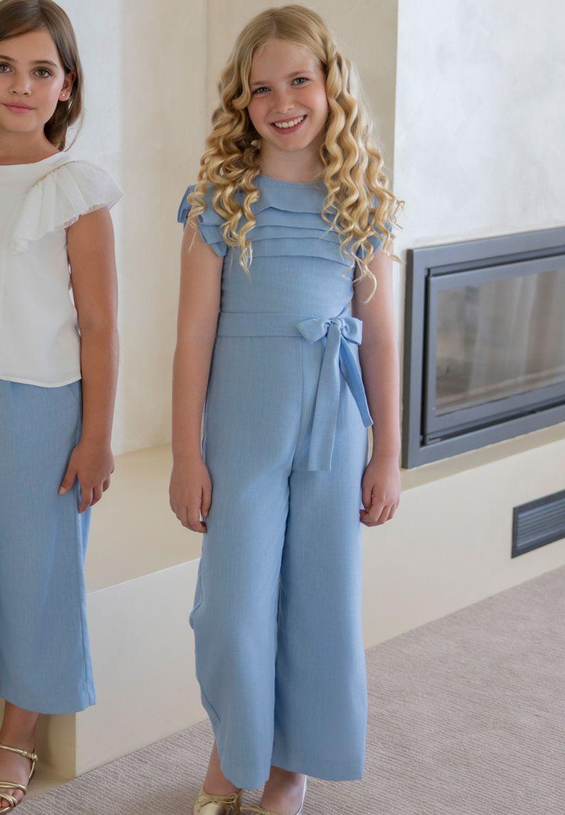 Miranda Mono Niña Sin Mangas Pantalón Largo Azul Lazada "Cintia" 0328/M