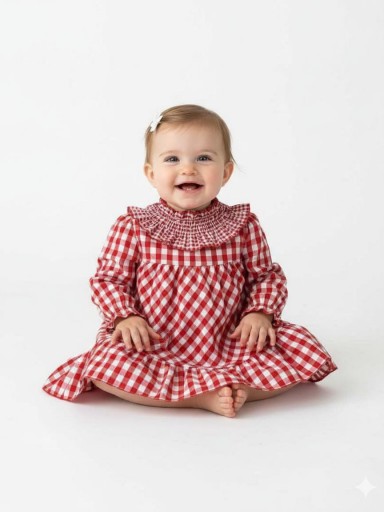 Miranda Vestido Bebe Cuadro Vichy Rojo "Willow" 0506/V