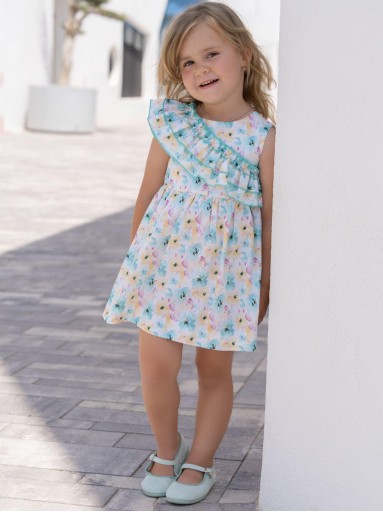 Miranda Vestido Infantil Estampado Volante Asimétrico "Mimosa" 0612/V [1]
