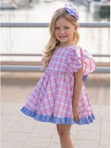 Miranda Vestido Infantil Cuadros Azul y Rosa "Magnolia" 0613/V [0]