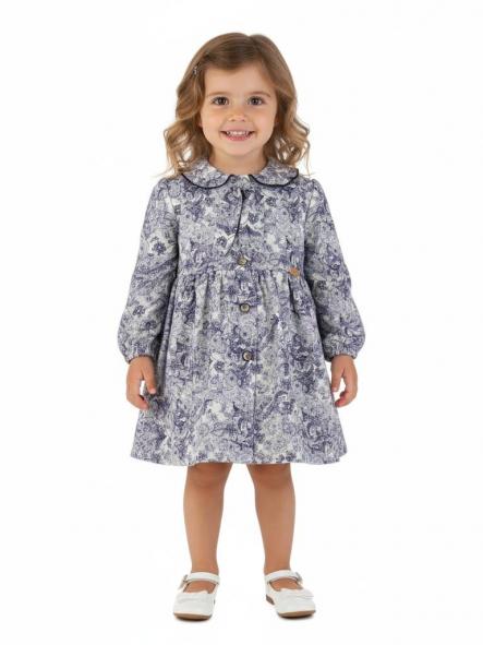 Miranda Vestido Infantil Estampado Azul "Meredith" 36/0616/V