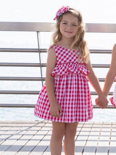 Miranda Vestido Infantil Cuadro Vichi Rojo "Flor de Cerezo" 0616/V [1]