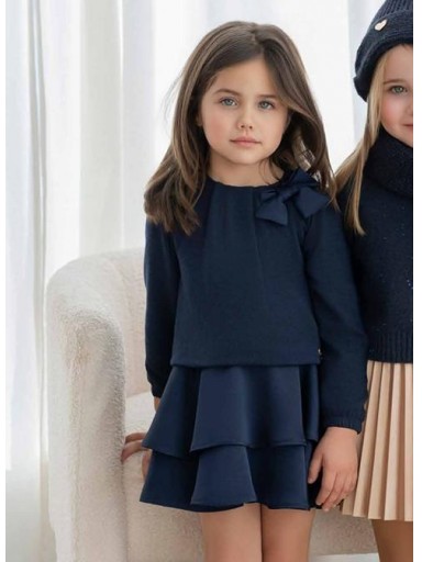 Miranda Vestido Infantil Marino Volantes Lazada "Danna" 0630/V [1]