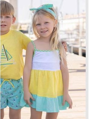 Miranda Vestido Infantil Tirantes Franjas "Lila" 0802/V