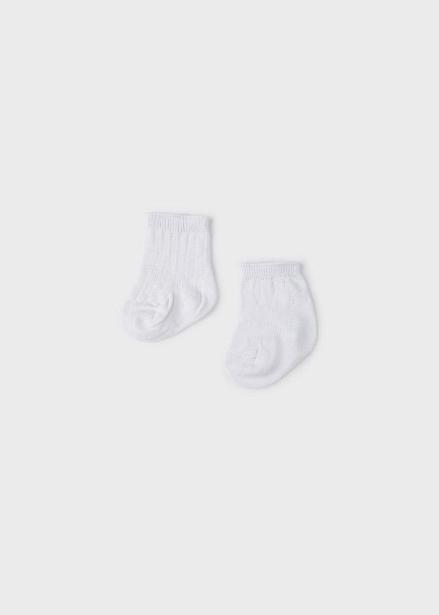 Mayoral Set 2 calcetines básicos recién nacido 22-09474-091 Blanco