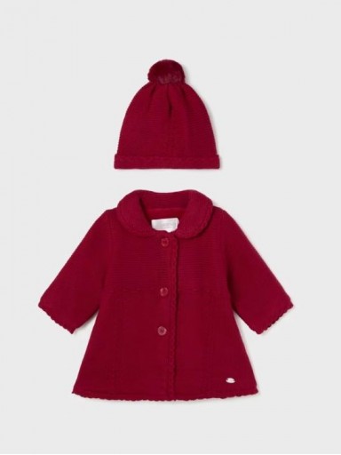 Mayoral abrigo tricot gorro 14-02452-093 Rojo