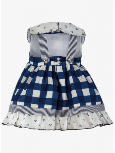 Miranda vestido bebe ceremonia cuadros azules lazada rayas "Antlia" 0150/V [1]