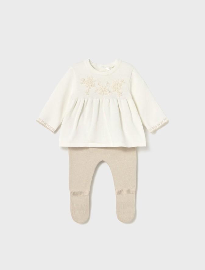 Mayoral Conjunto polaina Tricot y jersey 15-02553-093 Soja