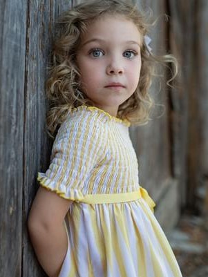Nekenia Vestido Bebe Rayas Amarillo Engomado 22VV29 [1]