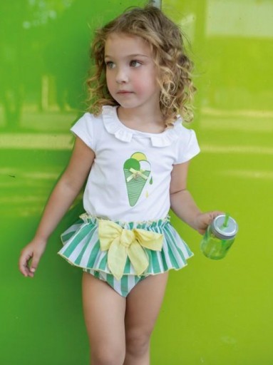 Nekenia Conjunto Bebe Camiseta Serigrafia Helado Braguita Volante 2221011 [0]