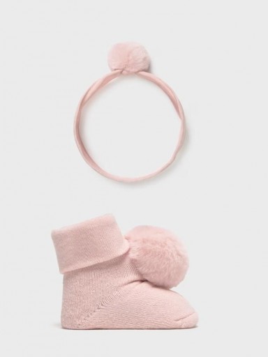Mayoral Set diadema y calcetines 15-09922-054 Cuarzo