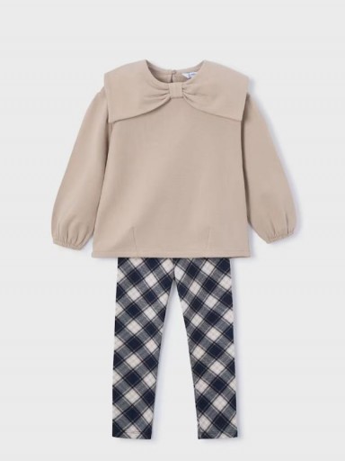 Mayoral Conjunto Pullover Leggings cuadro 15-04723-042 Avellana