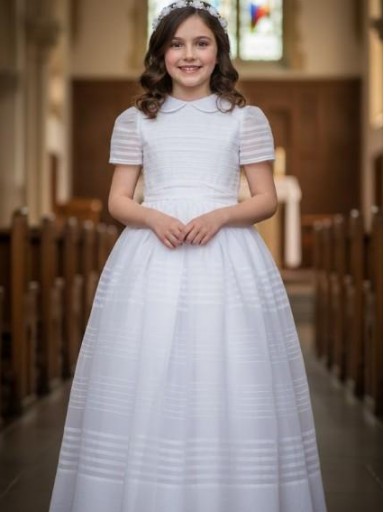 Vestido Comunión Niña Modelo Charo  Blanco