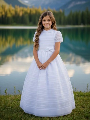 Vestido Comunión Niña Modelo Cristal 26055 Blanco