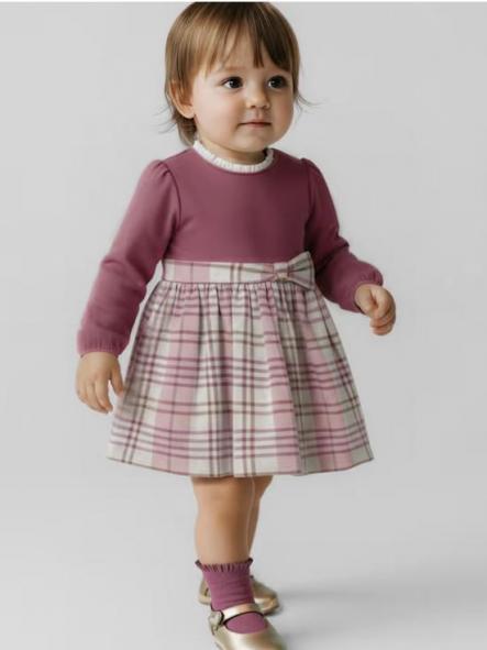 Mayoral Vestido Cuadros Combinado 15-02903-069 Rosado [0]