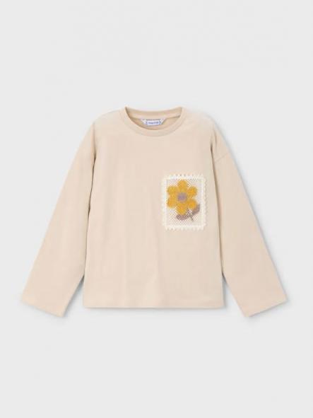 Mayoral Camiseta M/L Bolsillo Crochet 15-04004-079 Arena [0]
