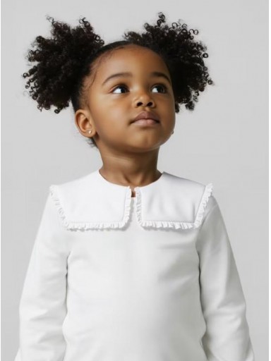 Mayoral Blusa Punto Cuello Volantes 15-04134-033 Nata