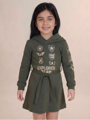 Vera By Nekenia Vestido Infantil Tipo Sudadera Insignias Verde "Vela" 26IV06 [0]