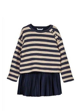 Mayoral Vestido 2 piezas Rayas 15-04932-071 Negro