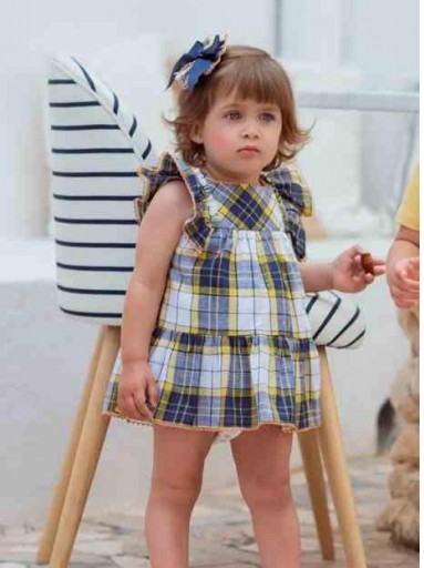 Miranda vestido Bebe Cuadros Amarillo Azul 0526/V [0]